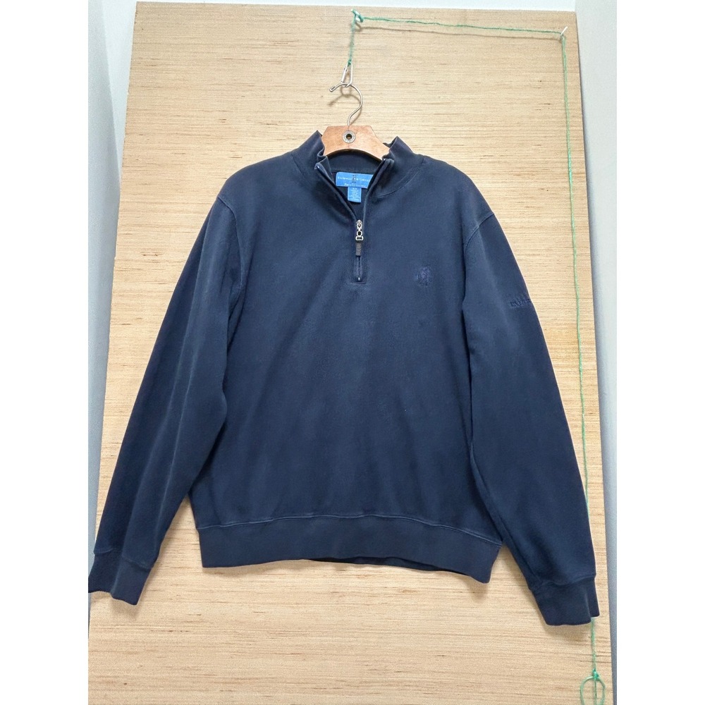 Fairway‎ & Greene Pureformance 1/4 Zip Pullover Sweater Mens M Navy Blue
